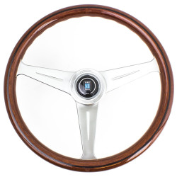 Спортен волан с 3 спици Nardi Classic ND39, 390мм, дърво, отстъп 45мм, кафяв/сребърен