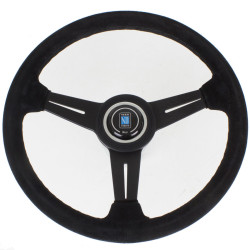 Спортен волан с 3 спици Nardi Classic ND34, 340мм, велур, отстъп 40мм, черен