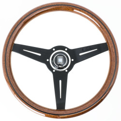 Спортен волан с 3 спици Nardi Classic ND34, 340мм, дърво, отстъп 25мм, кафяв/черен