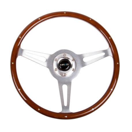 Волани Спортен волан с 3 спици NRG Classic, 380мм, дърво, без отстъп, кафяв/сребърен | race-shop.bg