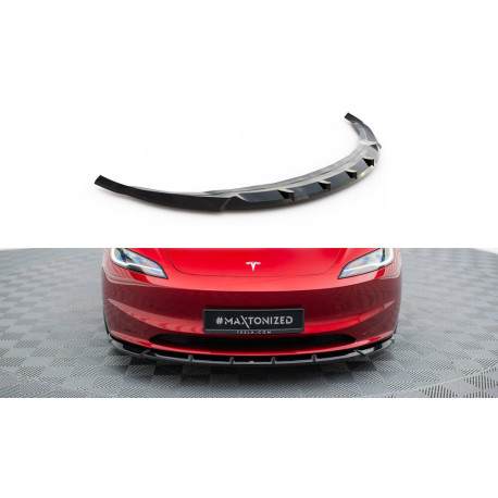 Бодикит и визуални аксесоари MAXTON DESIGN преден сплитер за Tesla Model 3 Project Highland(Facelift), гланц черен, V2 | race-shop.bg