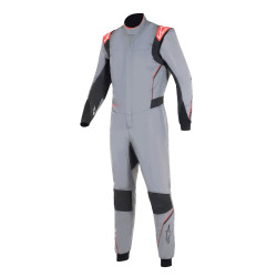 FIA състезателен гащеризон ALPINESTARS Hypertech V3, сив/черен/червен/флуо