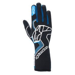 FIA състезателни ръкавици Alpinestars Tech-1 Race V4 (външен шев), черен/син