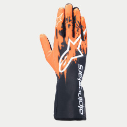 FIA ръкавици за картинг Alpinestars Tech-1 K V3 (външен шев), черен/оранжев/бял