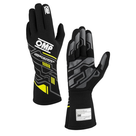Ръкавици Rъкавици OMP SPORT my2025 с FIA хомологация, черно/флуо жълто | race-shop.bg