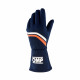 Race gloves OMP DIJON my2025 with FIA (inside stitching) Navy blue with white/orange stripes