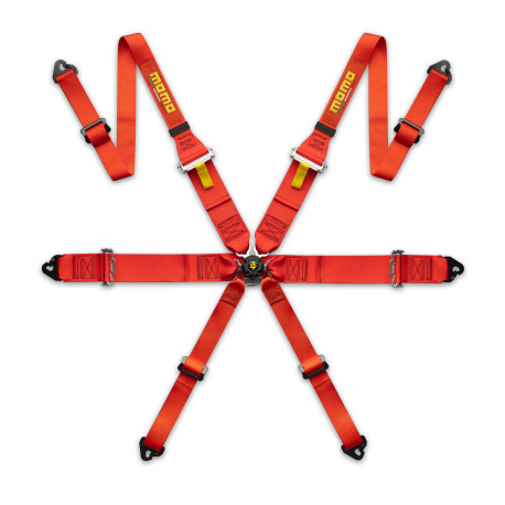Предпазни колани и аксесоари FIA FHR 6 point safety belts MOMO PRO DRIVER 3" (76 mm), red | race-shop.bg