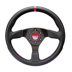 3 спицов Волан Sparco R383 CHAMPION, red 330mm ,кожа, 39mm