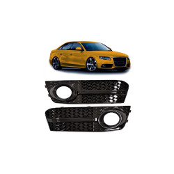 Решетки за фарове за мъгла за Audi A4 B8 Gloss Black