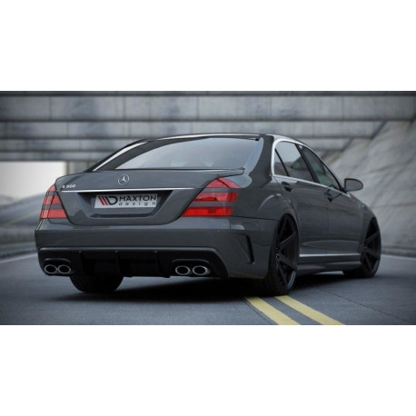 Базар MAXTON DESIGN задна броня + заден дифузьор за MERCEDES S W221 (look W205), фибростъкло ПОВРЕДЕН | race-shop.bg