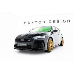 MAXTON DESIGN преден сплитер за Skoda Octavia RS Liftback / Combi Mk4 Facelift, гланц черен, V1