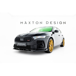 MAXTON DESIGN преден сплитер за Skoda Octavia RS Liftback / Combi Mk4 Facelift, гланц черен, V2