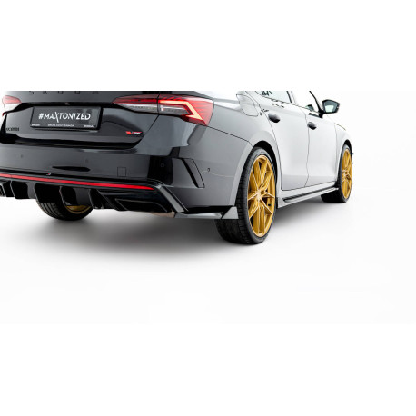 Бодикит и визуални аксесоари MAXTON DESIGN задни странични сплитери за Skoda Octavia RS Liftback / Combi Mk4 Facelift, гланц черен, V8 | race-shop.bg