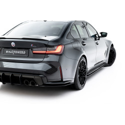 MAXTON DESIGN Street Pro задни странични сплитери за BMW M3 Sedan / Touring G80 / G81, черно-червен, V3