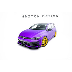 Street Pro Преден Сплитер + Флапсове Volkswagen Golf R Mk8 Фейслифт (черно-червено)