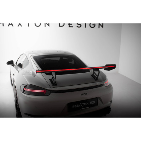 Бодикит и визуални аксесоари MAXTON DESIGN карбоново крило с вътрешни стойки + LED за Porsche 718 Cayman 982c, V2 | race-shop.bg