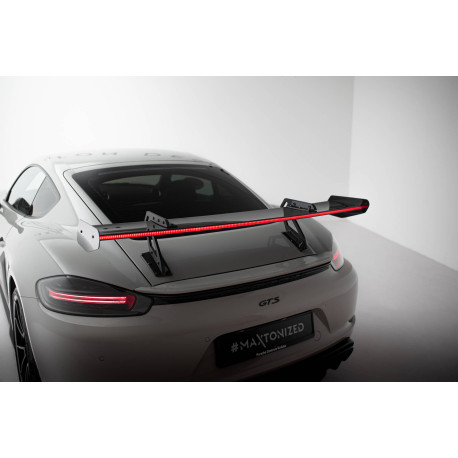 Бодикит и визуални аксесоари MAXTON DESIGN карбоново крило с горен swan монтаж + LED за Porsche 718 Cayman 982c, V1 | race-shop.bg