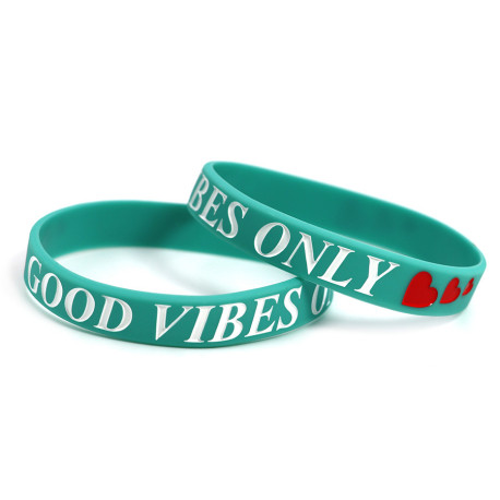 Гумени гривни Good Vibes Only гривна (Мента) | race-shop.bg