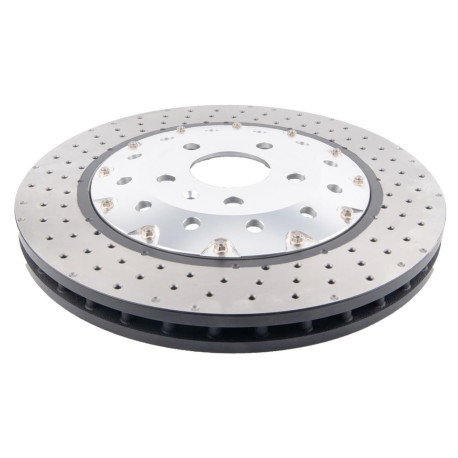 Спирачни дискове и накладки DBA DBA 5000 series Crossed Drilled & Dimpled Silver Hat DBA52833SLVXD (2 pcs) | race-shop.bg