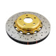 Спирачни дискове и накладки DBA DBA 5000 series Crossed Drilled & Slotted 2-Piece Gold Hat DBA5000GLDXS (2 бр.) | race-shop.bg