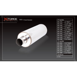 XFORCE 89 mm кръгъл резонатор, тяло 127 mm, дължина 356 mm