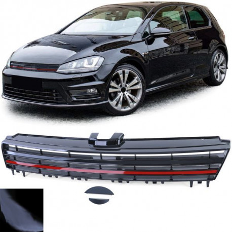 Базар Спортна решетка без емблема, черен гланц, подходяща за VW Golf 7 12-17 Отвотрен пакет | race-shop.bg