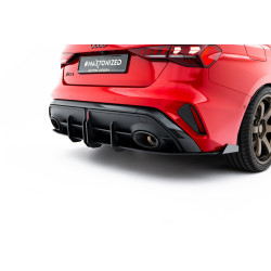 MAXTON DESIGN Street Pro клапи за заден дифузьор на Audi RS3 Sedan 8Y Facelift, черен + гланцови клапи