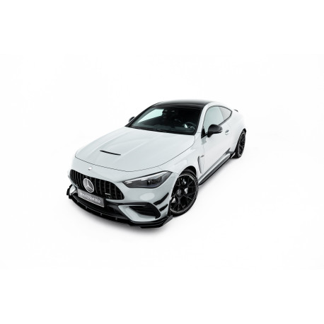 Бодикит и визуални аксесоари Преден сплитер +клапиMercedes-AMG CLE 53 Aero C236 (Черно-червено + гланцови клапи) | race-shop.bg