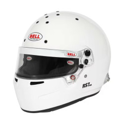 FIA затворена състезателна каска BELL RS7 PRO (HANS), бял