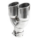 С два изхода Универсален накрайник за ауспух RACES INOX 2x76mm, вход 51mm - Гланц | race-shop.bg