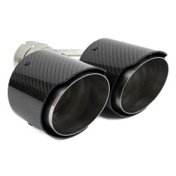 Накрайник на ауспуха RACES CARBON 2x89mm, вход 63.5mm - Лъскав