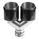 С два изхода Накрайник на ауспуха RACES CARBON 2x101mm, вход 63.5mm - Лъскав | race-shop.bg