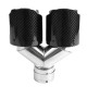 С два изхода Накрайник на ауспуха RACES CARBON 2x101mm, вход 76mm - Лъскав | race-shop.bg