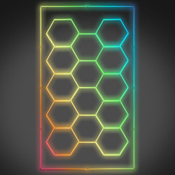 14-Panel LED RGB Hexagon Honeycomb Garage Lightning
