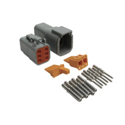 Haltech Plug and Pins Only Set Deutsch DTM-6 Conn (7.5 Amp)