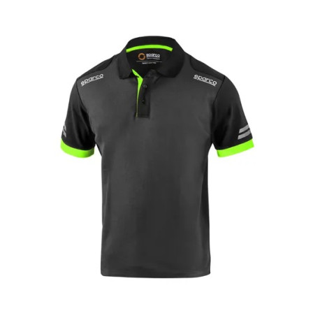 Тениски SPARCO TECH POLO TW, сиво/флуо зелено | race-shop.bg