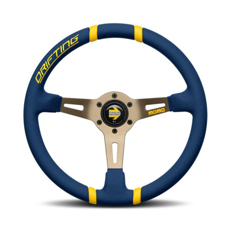 Волани 3 spokes steering wheel MOMO DRIFTING 350mm, blue microfibre | race-shop.bg