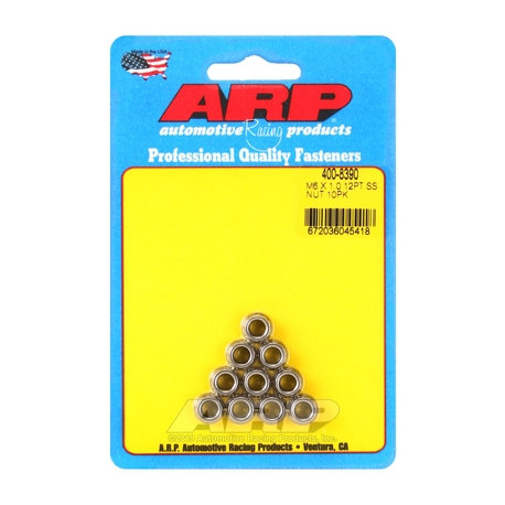 Части за двигателя ARP Stainless Steel M6 x 1.00 12-Point Nut Kit (M8 Wrenching) | race-shop.bg