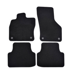 Premium Black velour car mats for SEAT Leon IV 2020-up 4pcs
