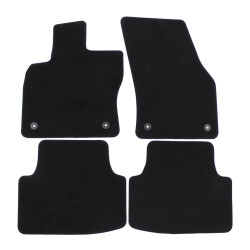 Premium Black velour car mats for SEAT Leon III 2012-2020 4pcs