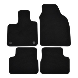 Premium Black velour car mats for FIAT 500e electric 2020-up 4pcs