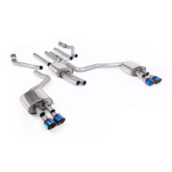 Milltek Cat-back exhaust resonated for Audi A6 3.0TFSI V6 (C7.5) (non-GPF) 2015-2018 - Burnt titanium tips