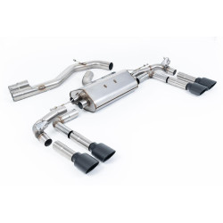 Milltek Cat-back exhaust part-resonated for Audi S3 Saloon/Sedan 310PS (8Y) (non-GPF) 2022+ - Cerakote black tips
