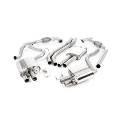 Milltek Cat-back exhaust resonated for Audi S4 3.0 Turbo V6 (B9) (non-GPF, non Sport Diff) 2016+ - Cerakote black tips