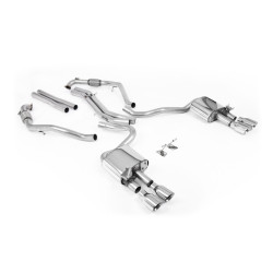 Milltek Cat-back exhaust (louder) quad polished tips for Audi S5 3.0 V6 Turbo Coupe (B9) (Sport Diff, RHD) 2017+