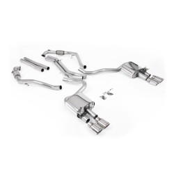 Milltek Cat-back exhaust (louder) for Audi S5 V6 Turbo Coupe (B9) (Sport Diff, RHD, with brace bars) 2017+ - Polished tips