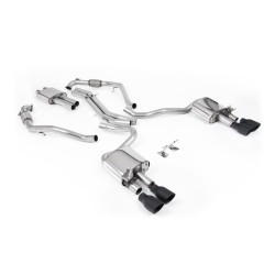 Milltek Cat-back exhaust quad Cerakote black tips for Audi S5 3.0 V6 Turbo Coupe (B9) (Sport Diff, RHD) 2017+ - Resonated