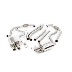 Milltek Cat-back exhaust non-resonated polished tips for Audi S5 V6 Turbo Coupe (B9) (Sport Diff, RHD, without brace bars) 2017+
