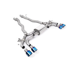 Milltek Axle-back exhaust for BMW M5 (F90) 4.4l Twin Turbo (non-GPF) 2018-2020 - Quad burnt/blue titanium tips