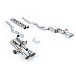 Milltek Cat-back exhaust (loudest) valved for Ford Mustang 5.0 V8 Dark Horse (non-GPF) 2024+ - Polished tips